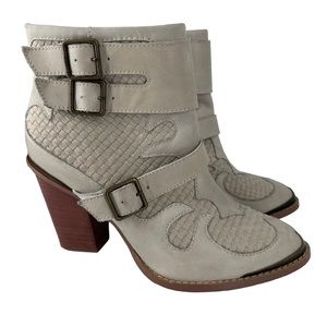 KENSIE HAMLIN SAGE LEATHER ANKLE STRAPS‎ WESTERN BOOTIE WOMEN SIZE US 8M